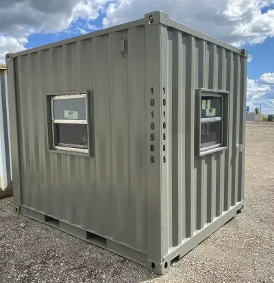 10 ft. by 8 ft. by 8.5 ft. Ground-Level Office Container